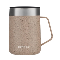 CONTIGO - Streeterville Stainless Steel Travel Mug With Handle, Sliding Lid, Insulated, 14OZ / 414Ml Sugar Speckled In Brown