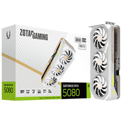 ZOTAC Gaming GeForce RTX 5080 Solid Core OC White Edition 16GB GDDR7 Video Card