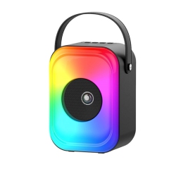 HAVIT Sq128Bt Portable Wireless Bluetooth 4 Inch Full Range Speaker With RGB Led Lights, Outdoor Trolley Speaker_Black