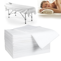 MYACUC 100PCs Disposable Massage Table Sheets, 80 180Cm Massage Table Cover, Disposable Bed Sheets for Massage Bed, Non-Woven Fabric Spa Bed Cover For
