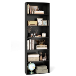 COSTWAY 70" Tall 6-Tier Bookcase With 6 Open Shelves Anti-Toppling Kits for Living Room