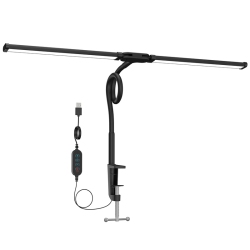 MYACUC Led Desk Lamp for Home Office, Dual Head Task Lamp With Clamp, Desktop PC Monitor Light Bar, Adjustable Gooseneck Desk Light for Work Study