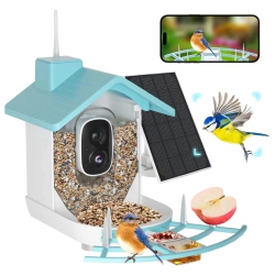 MYACUC Smart Bird Feeder With Camera Ai Identify Bird Species, Auto Capture Bird Videos, Live View, Solar Powered Bird House
