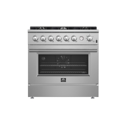 FORNO Marco 36-Inch Gas Range Stainless Steel, 6 Burners 67, 000 Btu, 5.36 Cu.ft. Convection Oven