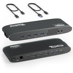 PLUGABLE Ud-6950H USB 3.0 Dual 4K Display Horizontal Docking Station - Displayport & HDMI (Ud-6950H)