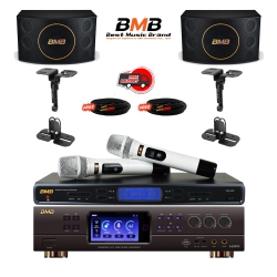 BMB (Best Music Brand) Dar-350H 4K HDMI Arc Optical Bluetooth Karaoke Amplifier, Wb-5000 Uhf Wireless Microphone, Csj-12 12" Vocal Karaoke Speakers