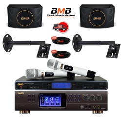 BMB (Best Music Brand) Dar-350H 4K HDMI Arc Optical Bluetooth Karaoke Amplifier, Wb-5000 Uhf Wireless Microphone, Csj-12 12" Vocal Karaoke Speakers