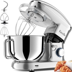 FACELLE 660W Household Stand Mixer, 6-Speed Tilt-Head Dough Mixer, 6.5 Qt Stainless Steel Bowl, Cake Mixer With Dough Hook/whisk/beater for Baking