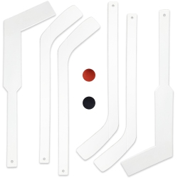 PRISP 8-Piece Mini Hockey Set - 6 Mini Sticks & 2 Balls Knee Hockey Kit for Forwards & Goalies; Team Sports Gift for Indoors, Basement, Garage