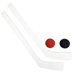 PRISP 4-Piece Mini Hockey Set - 2 Mini Sticks & 2 Balls Knee Hockey Kit; Sports Gift for Indoors, Basement, Garage