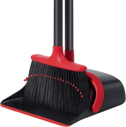 Broom and Dustpan, Broom and Dustpan Set, Broom and Dustpan Set for Home, Upgrade 52"Long Handle Broom \w Stand Up Dustpan Combo Set for Office Home Lobby Floor Use