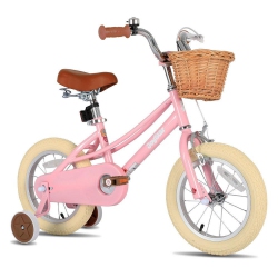 JOYSTAR Fantasy 12 Inch Toddler Ride for 3-4 Year Girls (33"-41"), Offers Training Wheels, Basket, Lovely Hue In Pink