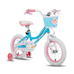 JOYSTAR Angel 16 Inch Girls Bike for Ages 4-7 Years | Kids’ Bicycle With Training Wheels & Basket | 16" Youth Cycle (Blue)