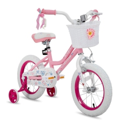 JOYSTAR Angel 16 Inch Girls Bike for Ages 4-7 Years | Kids’ Bicycle With Training Wheels & Basket | 16" Youth Cycle (Pink)