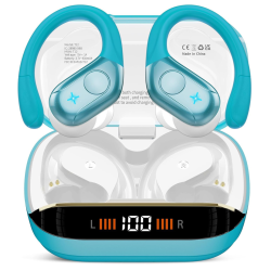 MEHIAZ Wireless Earbuds, 75H Bluetooth 5.4 Headphones, Sport Wireless Earphones \w 4 Enc Mic, Stereo Bass, Ip7, Bluetooth Earbuds \w Earhooks For