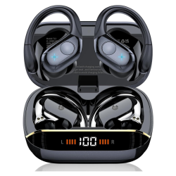 MEHIAZ Wireless Earbuds, 75H Bluetooth 5.4 Headphones, Sport Wireless Earphones \w 4 Enc Mic, Stereo Bass, Ip7, Bluetooth Earbuds \w Earhooks For