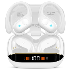 MEHIAZ Wireless Earbuds, 75H Bluetooth 5.4 Headphones, Sport Wireless Earphones \w 4 Enc Mic, Stereo Bass, Ip7, Bluetooth Earbuds \w Earhooks For