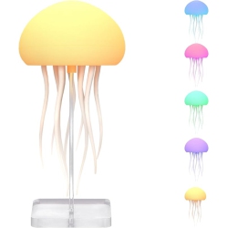 YOULIGHTS Floating Jellyfish Light Lamp - Voice Control RGB Gradient Moving Tentacles Flying Jellyfish Bedside Table Lamp -Rechargeable Touch Sensor