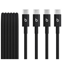 Beats By Dr. Dre 1.5m (4.9 ft.) USB-C to USB-C Woven Cable (MDGC4LL/A) - Bolt Black - 2-Pack