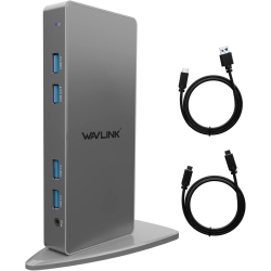 WAVLINK USB-C Docking Station for Dual Monitors, Supports 5K & Dual 4K Displays, 6 USB Ports, Ethernet, Compatible With Windows & Chrome Os