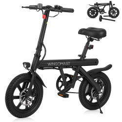 WINGOMART Electric Bike for Adults 16" Battery Range Up to 50Km \w 350W Motor | Folding Electric Bicycle, Commuter City E-Bike | E-Bike W/ 32Kmh