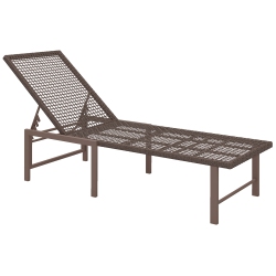 OUTSUNNY Wicker Chaise Lounge Chair Outdoor Patio Lounger \w 5 Adjustable Backrest, Rattan Reclining Sun Tanning Chair \w Steel Frame for Garden