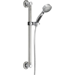 DELTA Faucet 9-Spray Slide Bar Hand Held Shower With Hose, Chrome Handheld Shower Head, Slide Bar Hand Shower