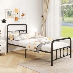 COSTWAY Full/queen/king Size Bed Frame With Headboard Under Bed Storage No Box Spring Needed In Black