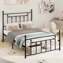 COSTWAY Twin/full/queen Size Metal Bed Frame With Headboard Under-Bed Storage Mattress Foundation