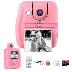 MEHIAZ Kids Camera Instant Print Camera - Racazl Instant Camera for Kids, Toddler Video Camera Toy Christmas Birthday Gifts for Girls Boys Age