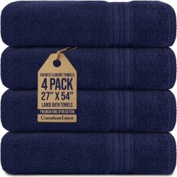 CANADIAN LINEN Everest Luxury Bath Towels Set, 27”X54” 4 Pack, Super Soft Absorbent Lightweight Quick Dry Cotton Bathroom Towels for Home