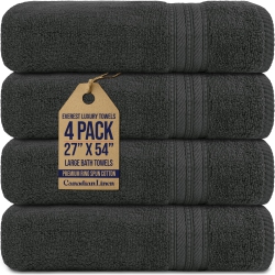 CANADIAN LINEN Everest Luxury Color Bath Towels, 27”X54” 4 Pack, Lightweight Quick Dry Cotton Soft Absorbent Towels Sets for Home Bathroom