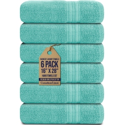 CANADIAN LINEN Luxury Everest Hand Towels, 16”X28”, 6 Pack, Lightweight Quick Dry Soft Absorbent Cotton Fingertip Towels Set for Home, Motel