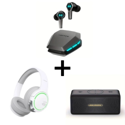 Anime-Themed Wireless Gaming Earbuds, Noise Cancelling Headphones & 40W Speaker - Low Latency, RGB Lights, 30H Playtime, Deep Bass