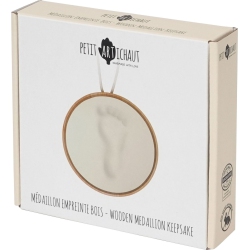 PETIT ARTICHAUT Woodem Medallion Keepsake In Multicolor