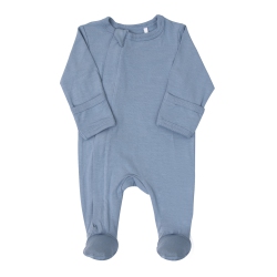 COCCOLI Tencel Modal Zippered Footie Sleeper - As Soft As Bamboo - Steel (Newborn, 6-7 Lbs) In Blue