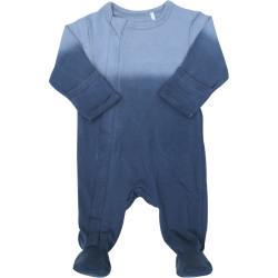 COCCOLI Tencel Modal Zippered Footie Sleeper - Ombre (6 Months, 14-16 Lbs) In Blue