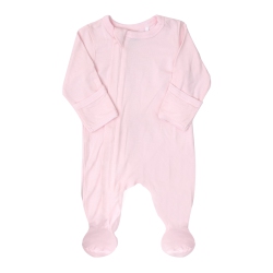COCCOLI Tencel Modal Zippered Footie Sleeper - As Soft As Bamboo - Light (Newborn, 6-7 Lbs) In Pink