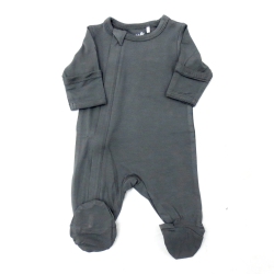COCCOLI Tencel Modal Zippered Footie Sleeper - Granite (Newborn (6-7 Lbs) In Multicolor