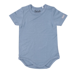 COCCOLI Tencel Modal Short Sleeve Onesie - As Soft As Bamboo - Steel (18 Months, 25-26 Lbs) In Blue
