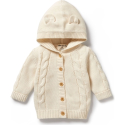 WILSONFRENCHY Wilson+Frenchy Knitted Cable Jacket - Ecru (18-24 Months) In Multicolor