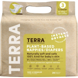 TERRA Natural Plant-Based Eco-Friendly Diapers - 20 Ct (Size 3, Crawler)