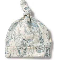 WILSONFRENCHY Wilson+Frenchy Organic Cotton Knot Hat - Hello Friends (Xs, Newborn) In Multicolor