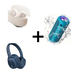 Noise Cancelling Earbuds, Hi-Res Wireless Headphones, 40H Playtime, 24W Wireless Speaker with RGB Lights for Home, Outdoor, Party