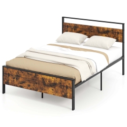 COSTWAY Twin/full/queen/king Size Bed Frame With Wooden Headboard And Footboard Under-Bed Storage
