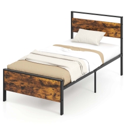 COSTWAY Twin/full/queen/king Size Bed Frame With Wooden Headboard And Footboard Under-Bed Storage