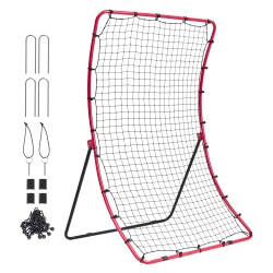 VEVOR 4 X 5.5 Ft Baseball And Softball Rebounder Net, Pitchback Baseball Pitching Nest, Pitch Return Trainer Rebound Net \w Pitching Target, All