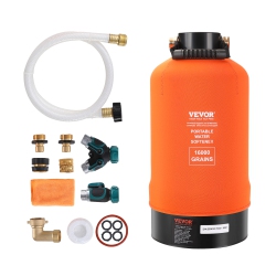 VEVOR 16, 000 Grain Rv Water Softener, Portable Water Softener, \w 3/4" Brass Fittings And 42" Hose, Soften Hard Water Filter System for Rvs