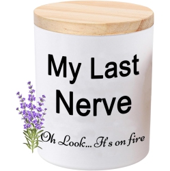 Candle Gifts for Mom from Daughter or Son Funny Cool Unique Christmas Birthday Mothers Day Candles Gifts for Mom Stocking Stuffers Moms Last Nerve Lavender Scented Soy Candle