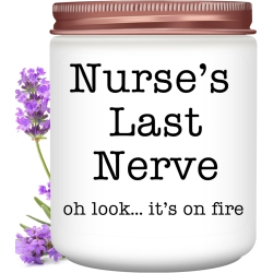 Homsolver Nurse Gifts for Women, Unique Birthday Christmas Graduation Thanksgiving Nurse Day Gift for Head Nurses, Nurse's Last Nerve Scented Candles